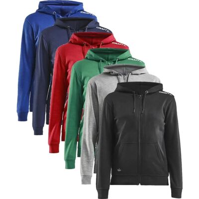 Craft 1908906 Rød Hoodie - Sporty Fit & Fuld Lynlås Craft 1908906 Rød Hoodie - Sporty Fit & Fuld Lynlås