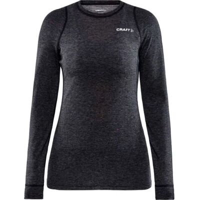 Craft Core Wool Merino LS Tee - Černá melange - Základní vrstva / Tričko s dlouhým rukávem Craft Core Wool Merino LS Tee - Černá melange - Základní vrstva / Tričko s dlouhým rukávem