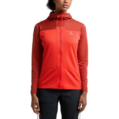 Haglöfs Roc Flash Mid Hood Korozja/Poppy Red - Bluza polarowa Haglöfs Roc Flash Mid Hood Korozja/Poppy Red - Bluza polarowa