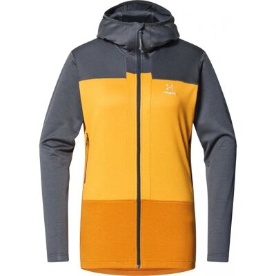 Haglöfs ROC Flash Mid Hoodie - Magnetite - Sunny Yellow - L Haglöfs ROC Flash Mid Hoodie - Magnetite - Sunny Yellow - L