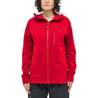 Haglöfs Rosson Mid Hood Rojo Brillante - Chaqueta polar Haglöfs Rosson Mid Hood Rojo Brillante - Chaqueta polar