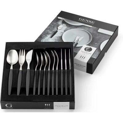 Gense Focus de Luxe Bestikk - Rustfritt stål, Svart - 12 deler Gense Focus de Luxe Bestikk - Rustfritt stål, Svart - 12 deler
