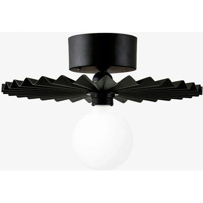 Lumière Plafond/Mur Omega 35 Noire Plissée - Éclairage de plafond et mur Lumière Plafond/Mur Omega 35 Noire Plissée - Éclairage de plafond et mur