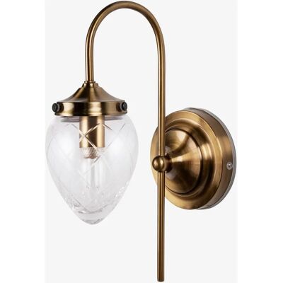 Globen Lighting Juni Vegglampe - Transparent/Antikk Messing - IP44 - Innendørs Globen Lighting Juni Vegglampe - Transparent/Antikk Messing - IP44 - Innendørs