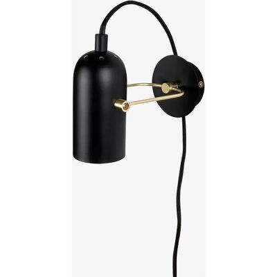 Globen Lighting Swan Mini Vegglampe - Svart/Børstet Messing - Vegglampe Globen Lighting Swan Mini Vegglampe - Svart/Børstet Messing - Vegglampe