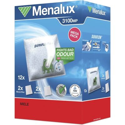 Menalux 3100 MP - 12 Staubsaugerbeutel mit 2 Mikrofiltern Menalux 3100 MP - 12 Staubsaugerbeutel mit 2 Mikrofiltern