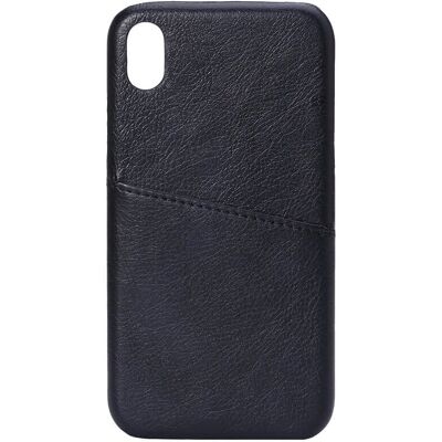 Coque mince en cuir végétalien noir Onsala pour iPhone XR avec poche pour cartes - Publicité Coque mince en cuir végétalien noir Onsala pour iPhone XR avec poche pour cartes - Publicité