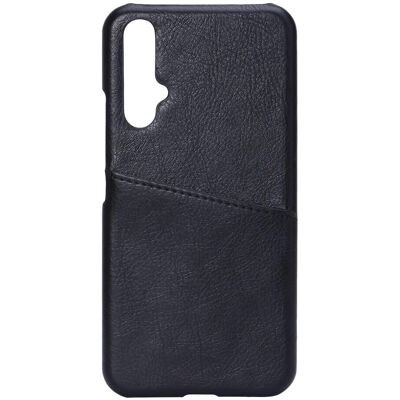 Onsala Schwarze Vegan Leder Handyhülle mit Kartenfach für Huawei Nova 5T - Handyhülle Onsala Schwarze Vegan Leder Handyhülle mit Kartenfach für Huawei Nova 5T - Handyhülle