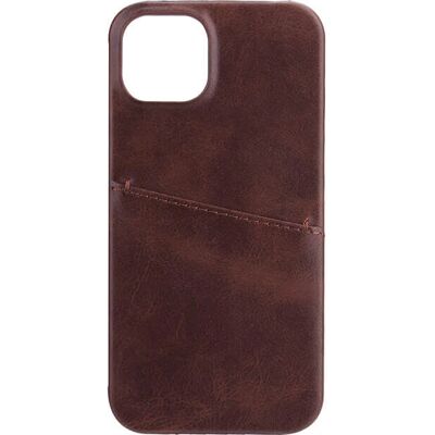 Coque en cuir Gear pour iPhone 13 avec porte-cartes - Marron - Publicité Coque en cuir Gear pour iPhone 13 avec porte-cartes - Marron - Publicité