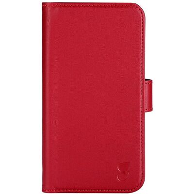 Coque en cuir pour iPhone 14 avec rabat - Rouge - Publicité Coque en cuir pour iPhone 14 avec rabat - Rouge - Publicité