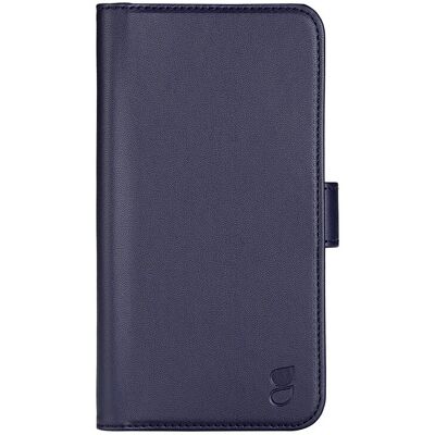 Coque en cuir avec rabat pour iPhone 14 Pro Max - Bleu - Publicité Coque en cuir avec rabat pour iPhone 14 Pro Max - Bleu - Publicité