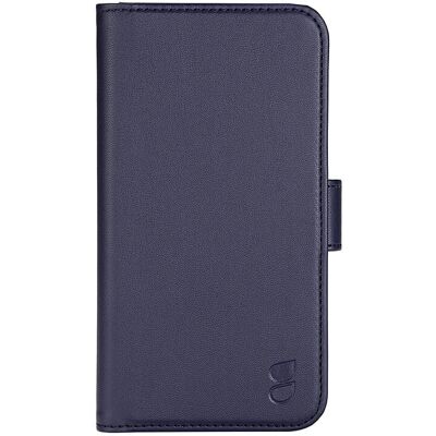 Coque en Cuir Gear pour iPhone 14 Pro avec Porte-monnaie - Bleu - Publicité Coque en Cuir Gear pour iPhone 14 Pro avec Porte-monnaie - Bleu - Publicité