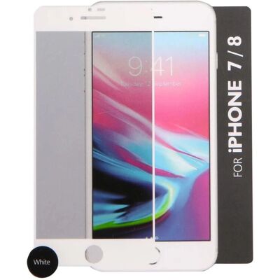 Protection d'écran en verre 3D Full Cover Blanc pour iPhone 6/7/8/SE - Publicité Protection d'écran en verre 3D Full Cover Blanc pour iPhone 6/7/8/SE - Publicité