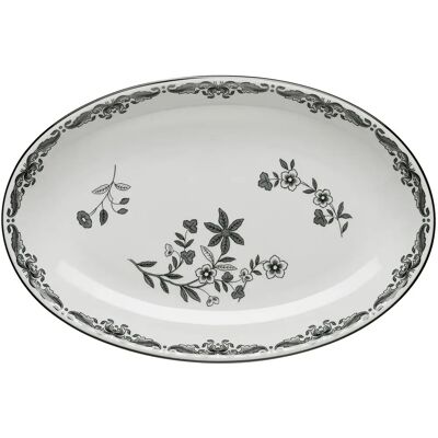 Oval serveringsfat svart Ostindia fra Rörstrand - 33x22 cm Oval serveringsfat svart Ostindia fra Rörstrand - 33x22 cm