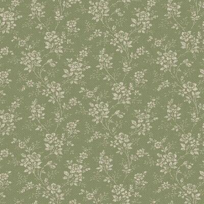 Boråstapeter Hip Rose Grønn Vintage Blumestripe Boråstapeter Hip Rose Grønn Vintage Blumestripe