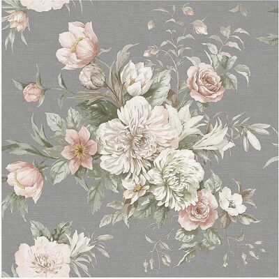 Boråstapeter - Floral Charm - Grå - Wallpaper Boråstapeter - Floral Charm - Grå - Wallpaper