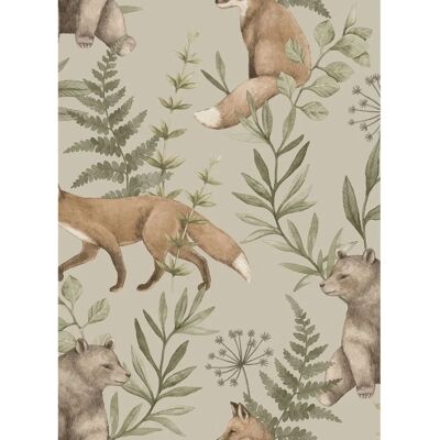 Boråstapeter Wild Forest Beige Tapet - Børnevenligt skandinavisk design Boråstapeter Wild Forest Beige Tapet - Børnevenligt skandinavisk design