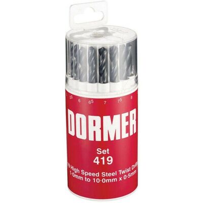 Dormer A191419 - Bohrerset 19-tlg, Metrisch, HSS, 1-10 mm Dormer A191419 - Bohrerset 19-tlg, Metrisch, HSS, 1-10 mm