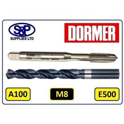Dormer E500 M8 Tarot à filetage grossier - 8mm Norme ISO - Publicité Dormer E500 M8 Tarot à filetage grossier - 8mm Norme ISO - Publicité