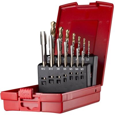 Dormer M3-M12 Thread Tap Set - 14 Pieces - Plastic Case Dormer M3-M12 Thread Tap Set - 14 Pieces - Plastic Case