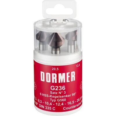 Dormer Senker-Set - 6 Größen HSS 90° Winkel Dormer Senker-Set - 6 Größen HSS 90° Winkel