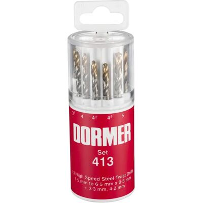 Dormer DORA094413 HSS TiN Bohrerset 13 Stück - 1,5-6,5mm Dormer DORA094413 HSS TiN Bohrerset 13 Stück - 1,5-6,5mm