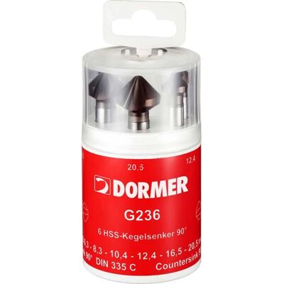 Dormer 6-tlg. Kegelsenker-Set - DIN 335 C - 6,3-20,5mm Dormer 6-tlg. Kegelsenker-Set - DIN 335 C - 6,3-20,5mm