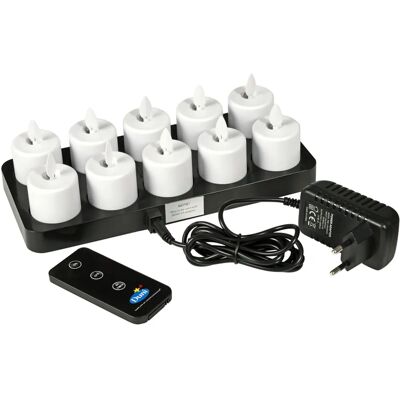 DUNI - Varme hvide blinkende flamme-LED'er - 10 stk 38x36mm DUNI - Varme hvide blinkende flamme-LED'er - 10 stk 38x36mm