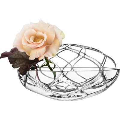 Orrefors Lisa Hilland Bloom Vase - Krystall og Metall, 28cm Orrefors Lisa Hilland Bloom Vase - Krystall og Metall, 28cm