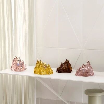 Kosta Boda The Rock Tealight Holder, Pink - Tealight Glas Kosta Boda The Rock Tealight Holder, Pink - Tealight Glas