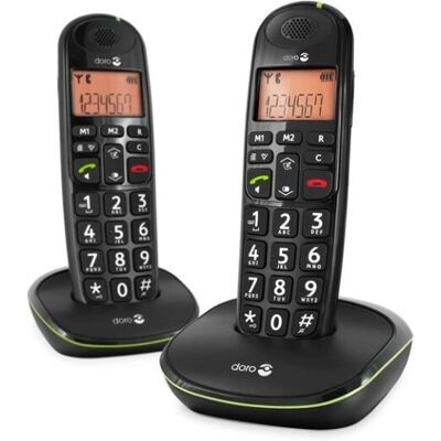 Doro PhoneEasy 100W Duo - Schnurloses Telefon - Schwarz Doro PhoneEasy 100W Duo - Schnurloses Telefon - Schwarz