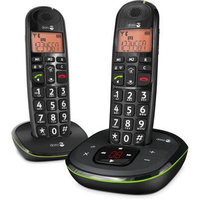 Doro PhoneEasy 105wr duo - Identificador de llamadas - Negro - Teléfono inalámbrico Doro PhoneEasy 105wr duo - Identificador de llamadas - Negro - Teléfono inalámbrico