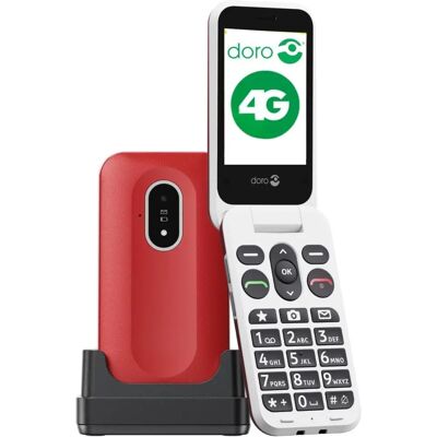 Doro Leva L20 4g Flip Big Button 128mb Sim-Free Unlocked Mobile Phone - Red/white Doro Leva L20 4g Flip Big Button 128mb Sim-Free Unlocked Mobile Phone - Red/white
