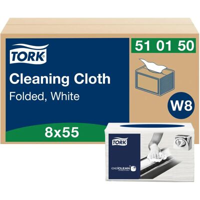 Tork Lingettes de Nettoyage - 55 Feuilles - Blanc - Chiffons de Nettoyage - Publicité Tork Lingettes de Nettoyage - 55 Feuilles - Blanc - Chiffons de Nettoyage - Publicité
