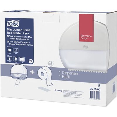 Tork Weiße Toilettenpapierspender - Kompakt, abschließbar, für Jumbo-Rollen Tork Weiße Toilettenpapierspender - Kompakt, abschließbar, für Jumbo-Rollen