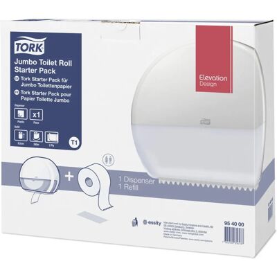 Tork Vit Plast Toalettpapper Dispenser - Höga kapacitet Tork Vit Plast Toalettpapper Dispenser - Höga kapacitet
