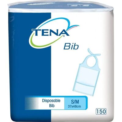 TENA Bib Small/Medium Disposable Bib - Adult Protects Clothing TENA Bib Small/Medium Disposable Bib - Adult Protects Clothing