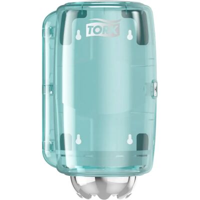 TORK Dispenser - Inbyggd rullning - 333x193x172 mm - Turkos / Vit - Professionell TORK Dispenser - Inbyggd rullning - 333x193x172 mm - Turkos / Vit - Professionell