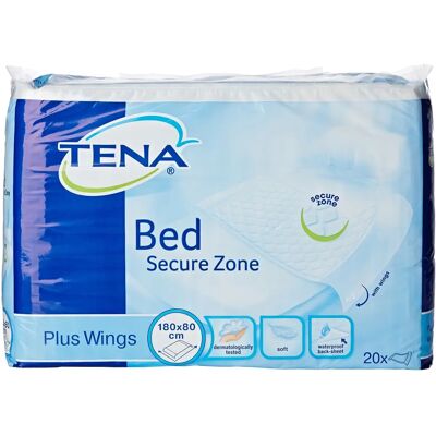 TENA Tapis de Lit Plus Micro-Absorbant - 180x80cm - Avec Ailettes - Protection Incontinence TENA Tapis de Lit Plus Micro-Absorbant - 180x80cm - Avec Ailettes - Protection Incontinence