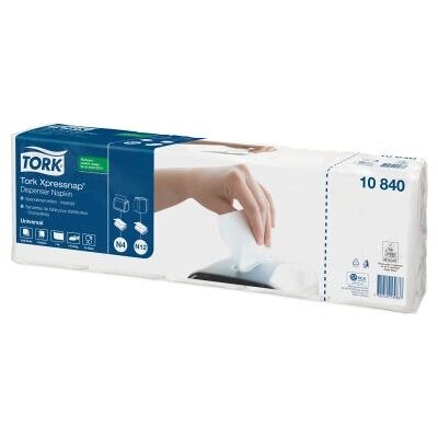 Tork 10840 Servet - Wit - 1-laags, 4-voudige - Papieren servet Tork 10840 Servet - Wit - 1-laags, 4-voudige - Papieren servet