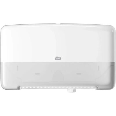 Tork Weißer Kunststoff Mini Jumbo Toilettenpapierspender - T2-System Tork Weißer Kunststoff Mini Jumbo Toilettenpapierspender - T2-System