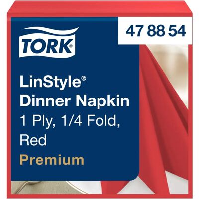 Tork Servietten - 39x39 cm, Rojo - 12 paquetes de 50 Tork Servietten - 39x39 cm, Rojo - 12 paquetes de 50