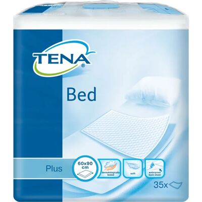 Tena Bed Plus Almohadillas - 35 u, 60x90cm, Protección para camas y sillas Tena Bed Plus Almohadillas - 35 u, 60x90cm, Protección para camas y sillas