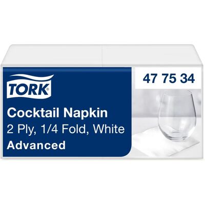 Tork Fehér koktél szalvéták - 2 rétegű 200 db Tork Fehér koktél szalvéták - 2 rétegű 200 db