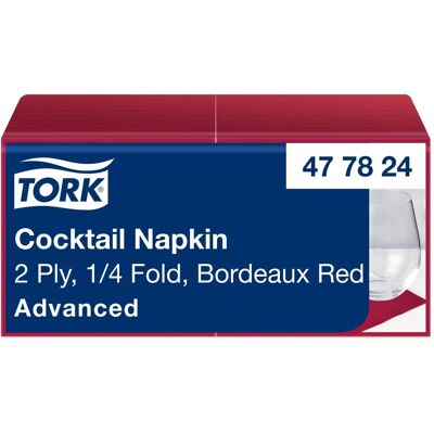 Tork Servetter 24x24 cm 2-lager Bordeaux - Pappersservetter Tork Servetter 24x24 cm 2-lager Bordeaux - Pappersservetter