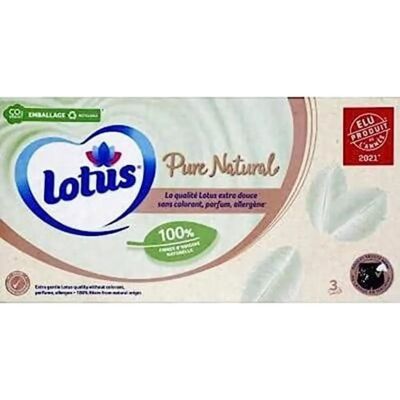 Boîte de Mouchoirs Lotus Pur Naturel - Publicité Boîte de Mouchoirs Lotus Pur Naturel - Publicité