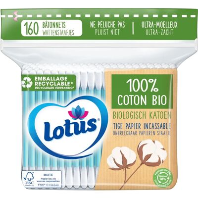 Cotons-Tiges Bio Lotus Rose - 160 pièces - Soin du corps - Publicité Cotons-Tiges Bio Lotus Rose - 160 pièces - Soin du corps - Publicité