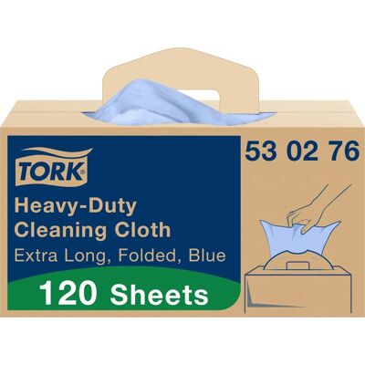 Tork Heavy-Duty Cleaning Cloths - Blue - Pack of 120 Tork Heavy-Duty Cleaning Cloths - Blue - Pack of 120