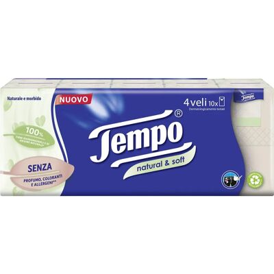 Tempo Natural & Soft Ansiktstorkar från Essity Italy Spa - 10 Pack av 9 Tempo Natural & Soft Ansiktstorkar från Essity Italy Spa - 10 Pack av 9
