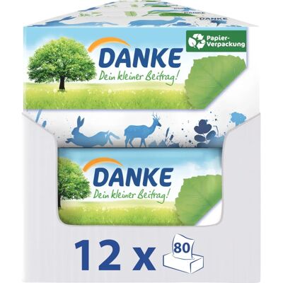Danke Återvunna miljövänliga näsdukar - 4-lager, 12x80 st Danke Återvunna miljövänliga näsdukar - 4-lager, 12x80 st